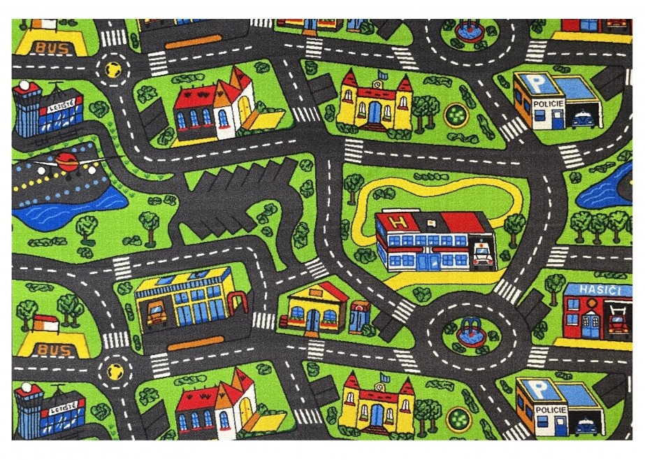Levně Dětský hrací koberec rally-city life - 133 x 133 cm