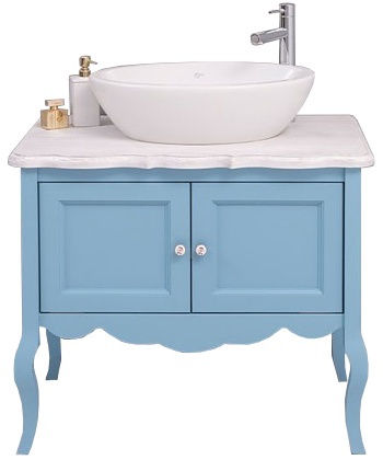 Levně Koupelnová skříňka pro umyvadlo lady 711 - modrá/bílá