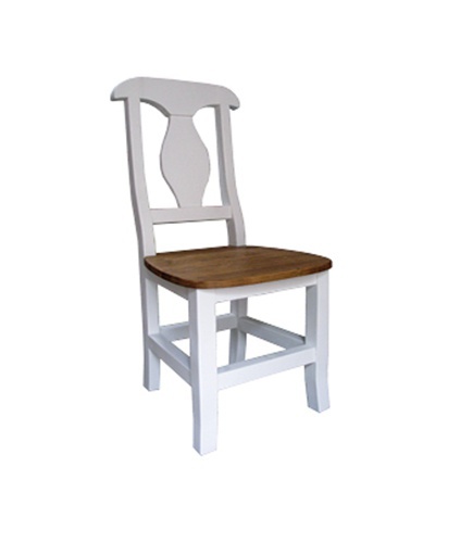 Jídelní židle z masivu sil 03 selská - k03 bílá patina.